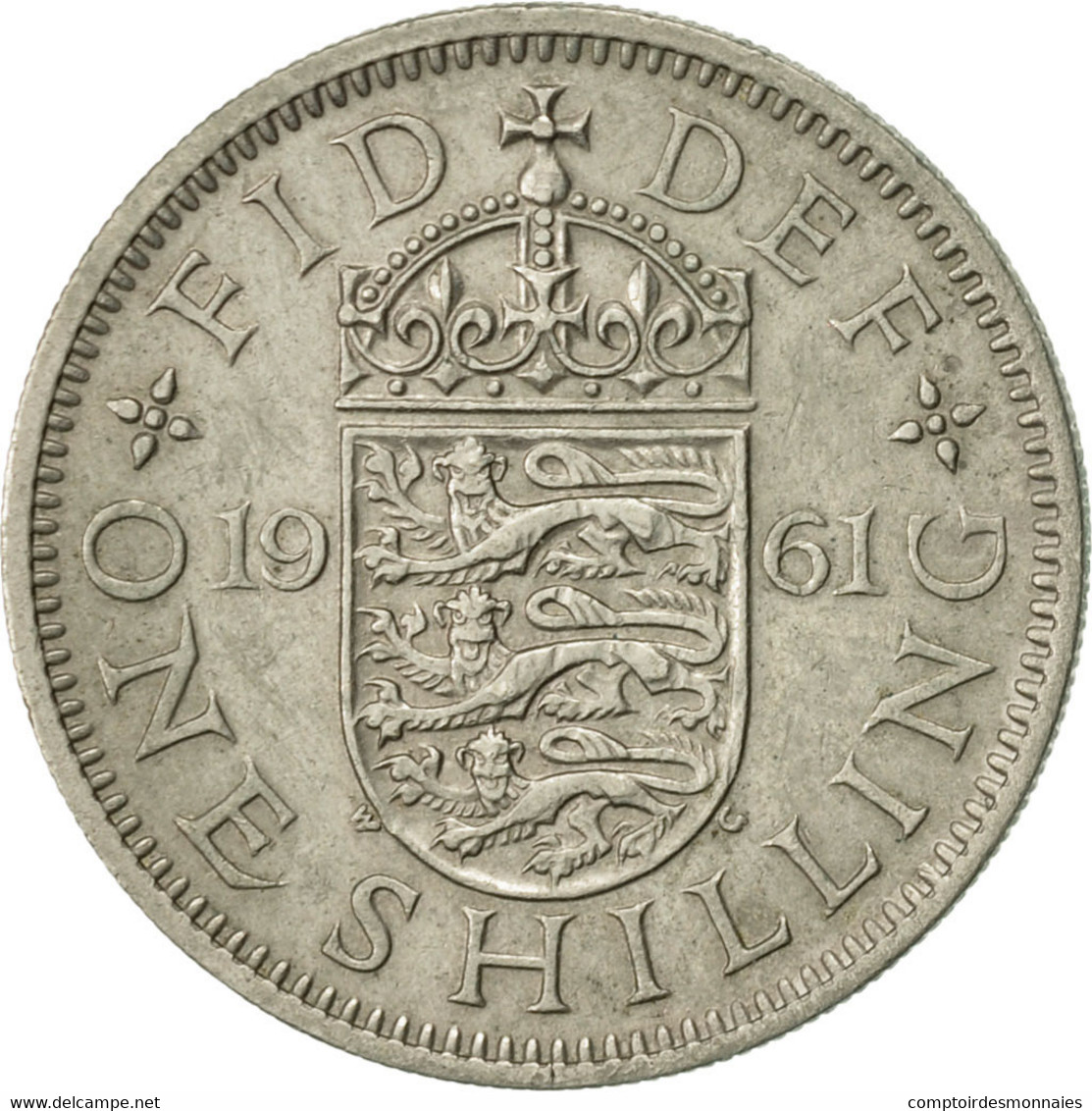 Monnaie, Grande-Bretagne, Elizabeth II, Shilling, 1961, TTB, Copper-nickel - I. 1 Shilling