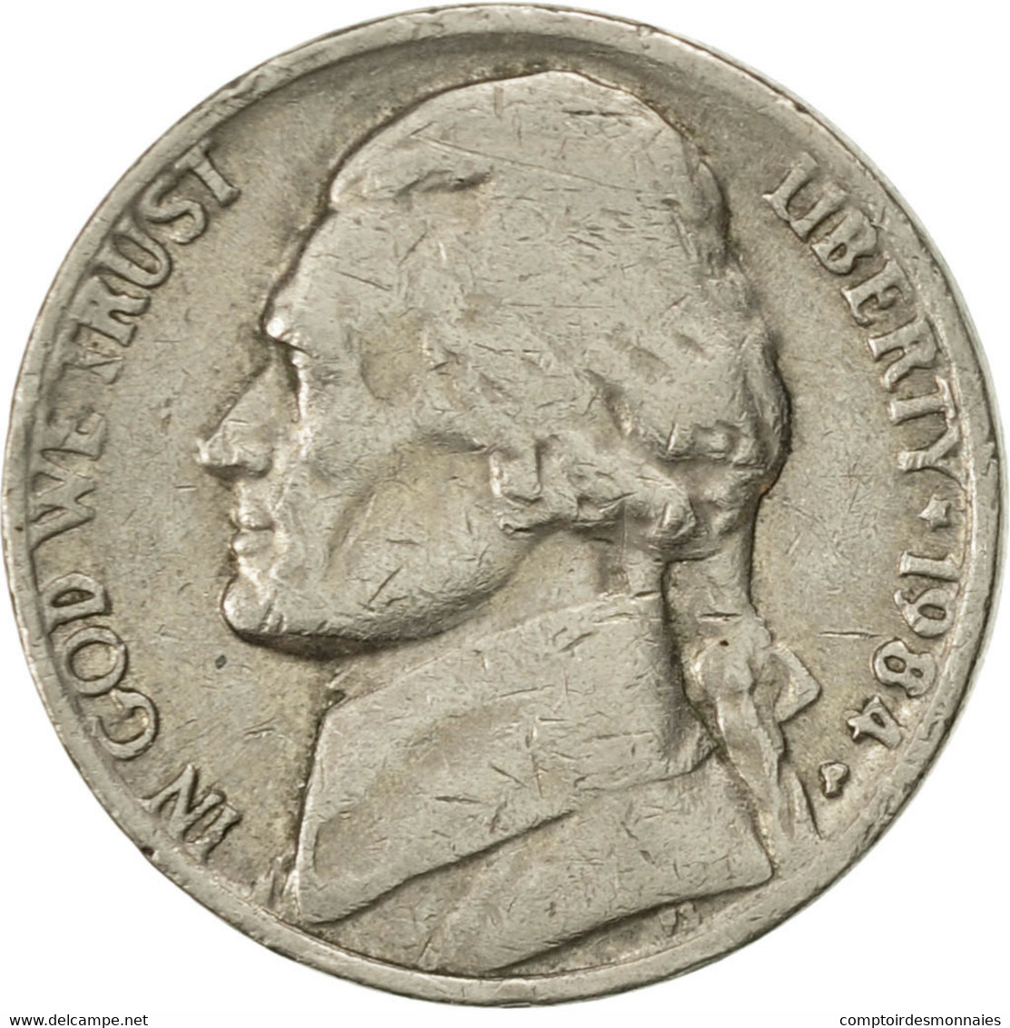 Monnaie, États-Unis, Jefferson Nickel, 5 Cents, 1984, U.S. Mint, Philadelphie - 1938-…: Jefferson