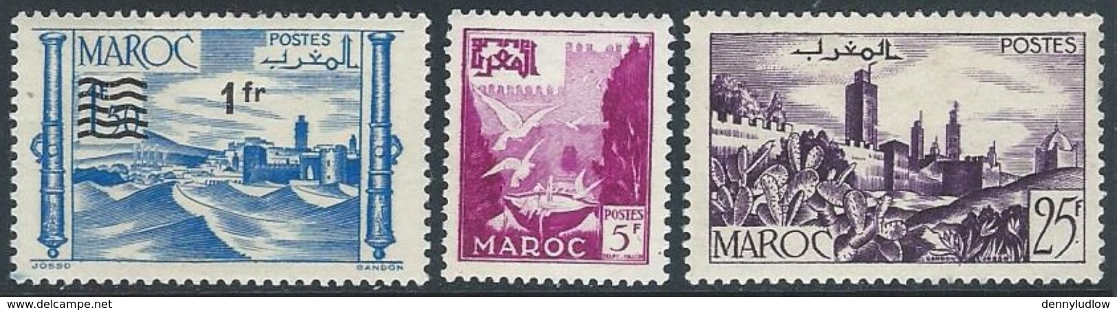 Fr Morocco  1954   3 Better MH*  2016 Scott Value $4 - Unused Stamps