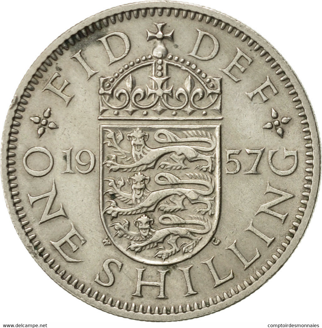 Monnaie, Grande-Bretagne, Elizabeth II, Shilling, 1957, TTB, Copper-nickel - I. 1 Shilling