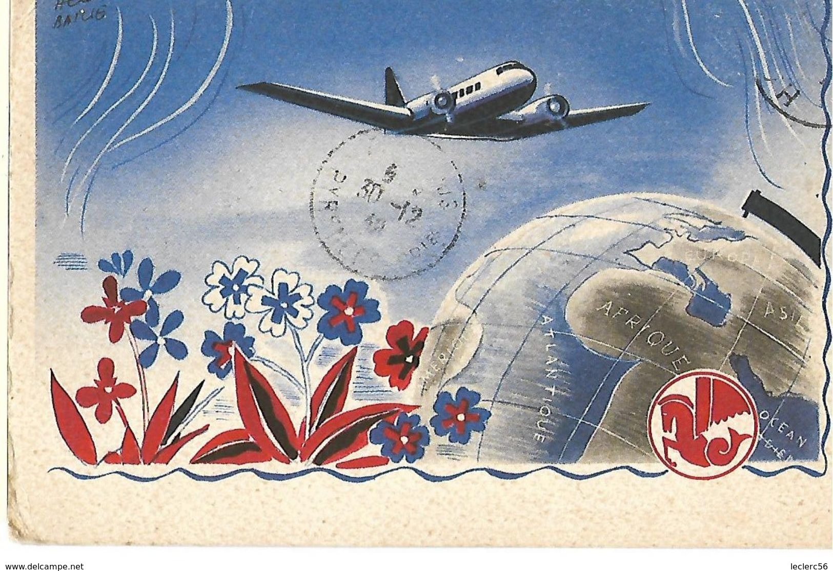 CPM AIR FRANCE 1942 A AFFRANCHISSEMENT REDUIT (5 MOTS MAXI, Valabre Du 1 Décembre. Au 15 Janvier) - Autres & Non Classés