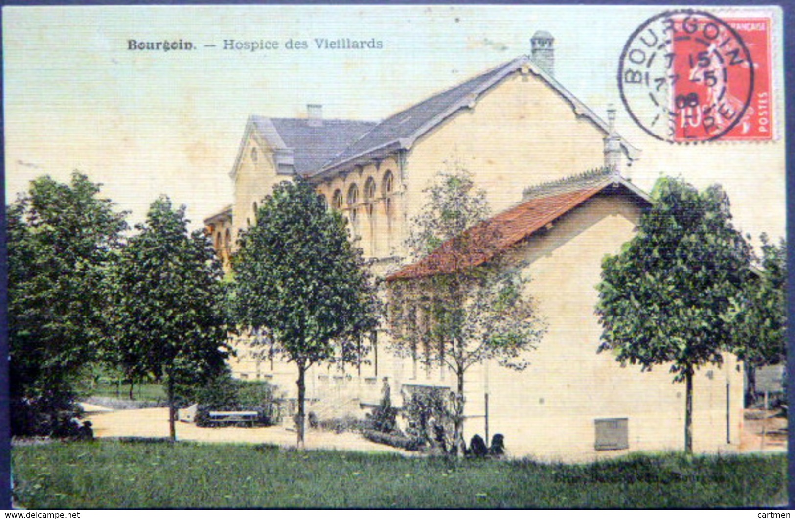 38 BOURGOIN HOSPICE DES VIEILLARDS HOPITAL SANTE ASILE 1906 - Bourgoin