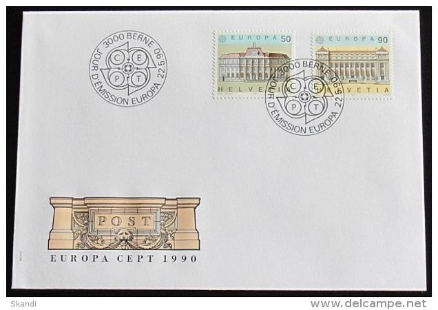 SCHWEIZ 1990 Mi-Nr. 1415/16 CEPT FDC - 1990