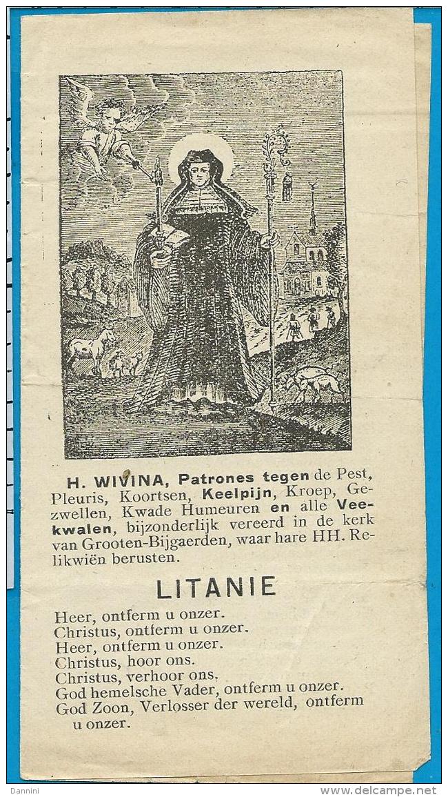 Holycard    Litanie   St. Wiwina   Groot - Bijgaarden - Images Religieuses