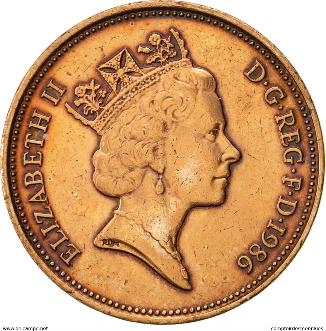 Monnaie, Grande-Bretagne, Elizabeth II, 2 Pence, 1986, TTB, Bronze, KM:936 - 2 Pence & 2 New Pence