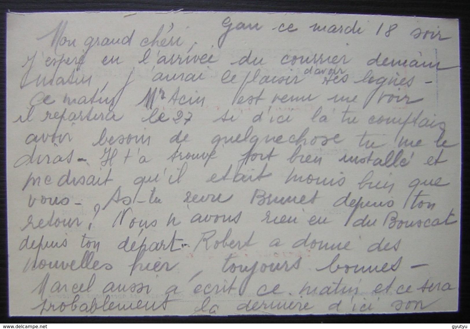 1939 Carte En Franchise De Pau Sous Enveloppe Pour Gabriel Bonpun 197eme R.A.L.T 42eme Batterie - Lettres & Documents