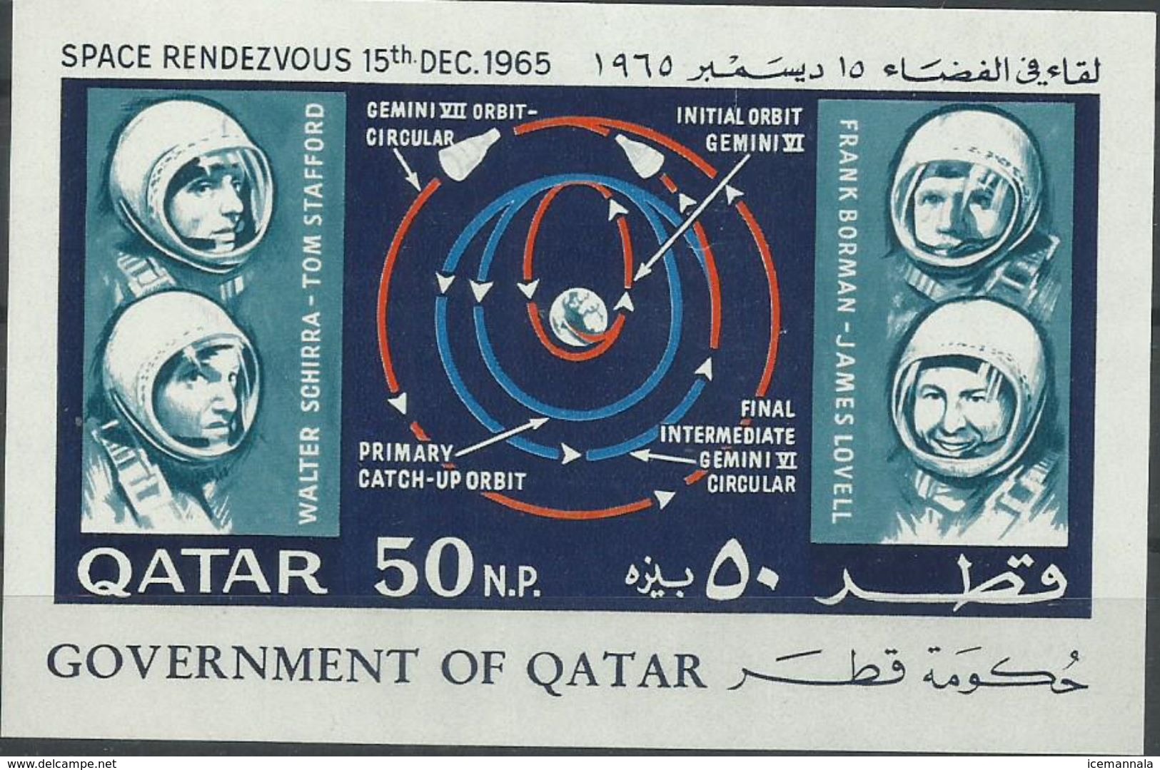 QATAR H/B TEMA ESPACIAL   MNH  ** - Qatar