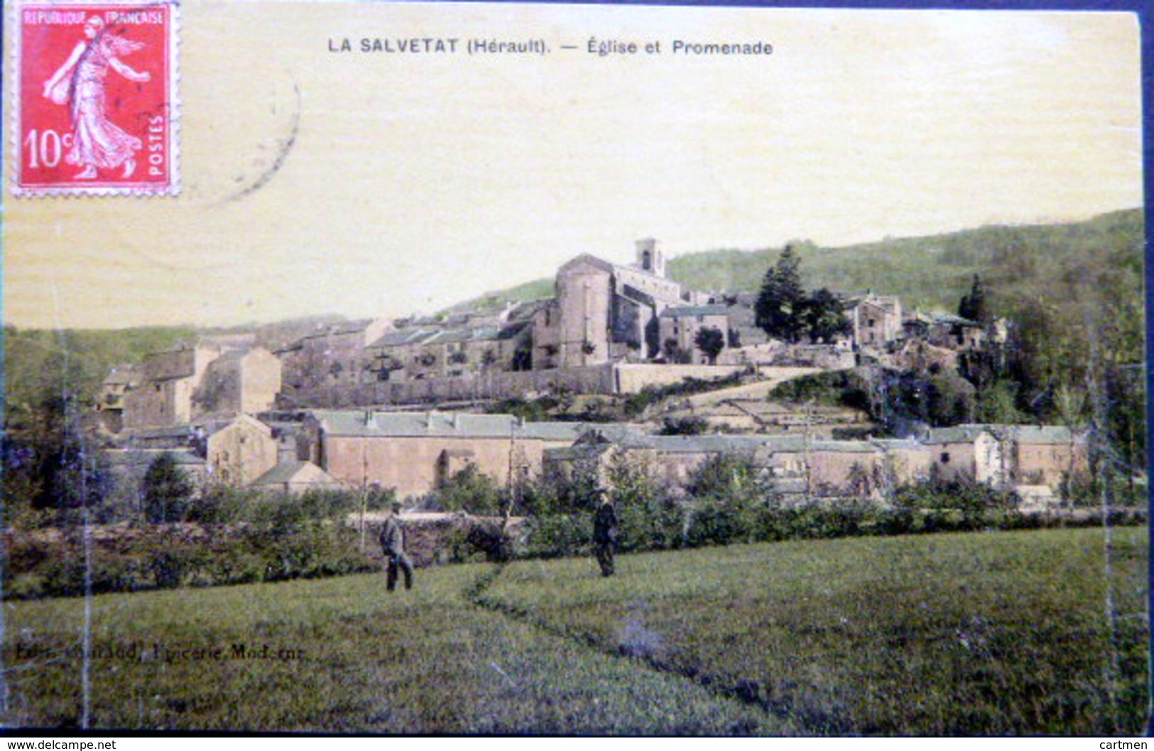 34 LA SALVETAT EGLISE ET PROMENADE  VOYAGE 1909 - La Salvetat