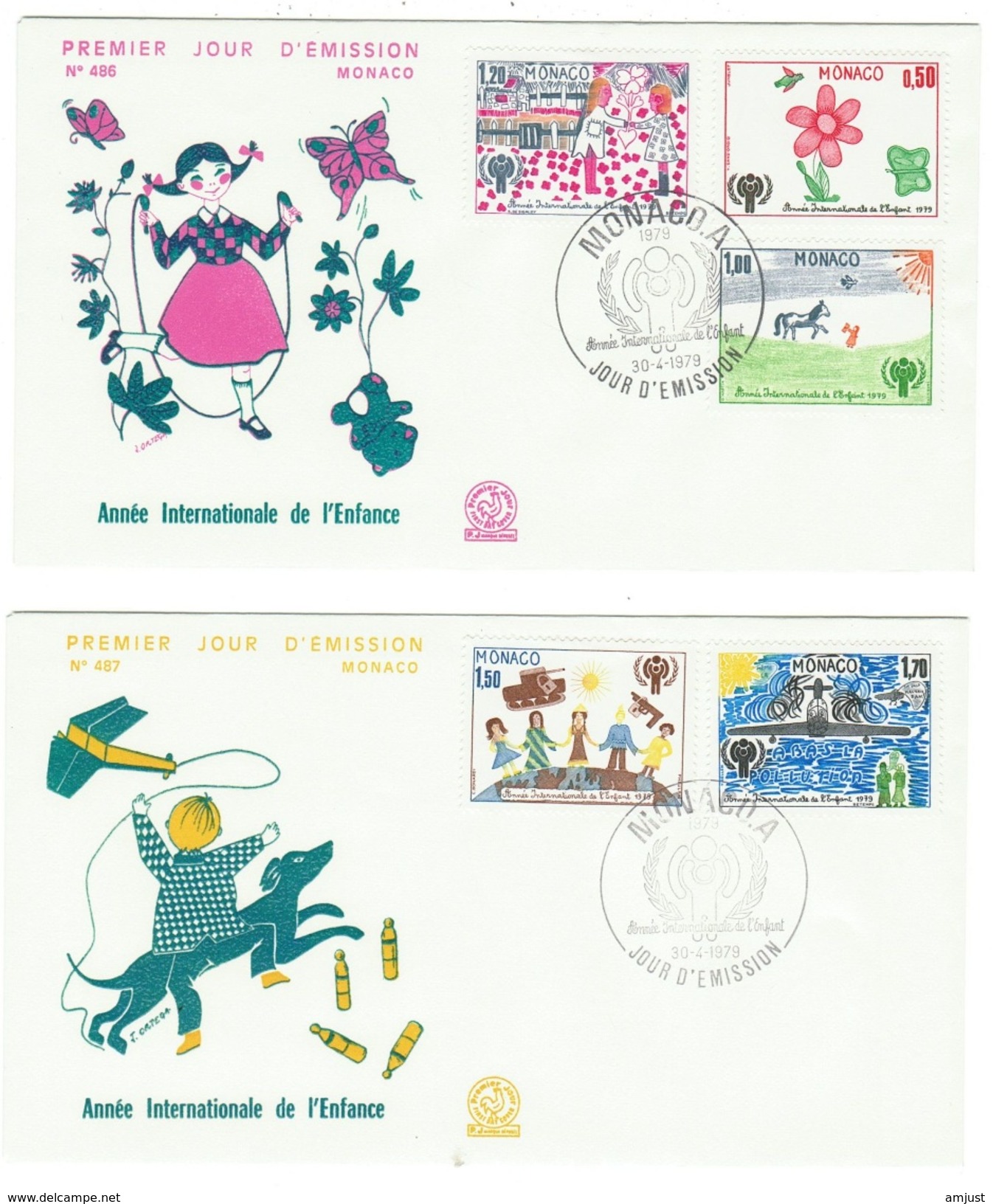 Monaco // FDC // 1979 // Année Internationale De L'enfance ( 2 Ettres) - FDC