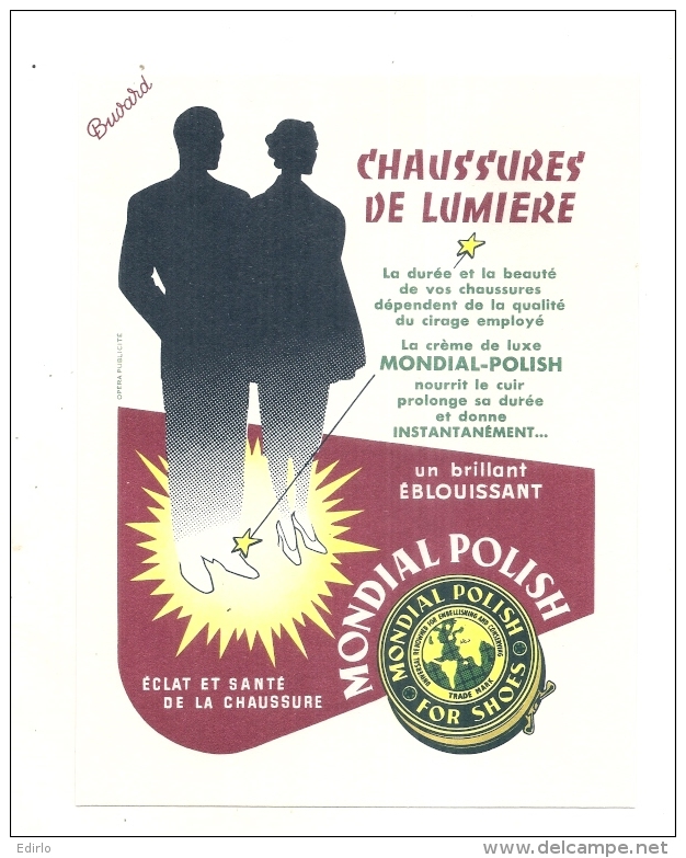 ---- BUVARD ---- - Chaussures De Lumiere MONDIAL POLISH - Excellent état - Produits Ménagers