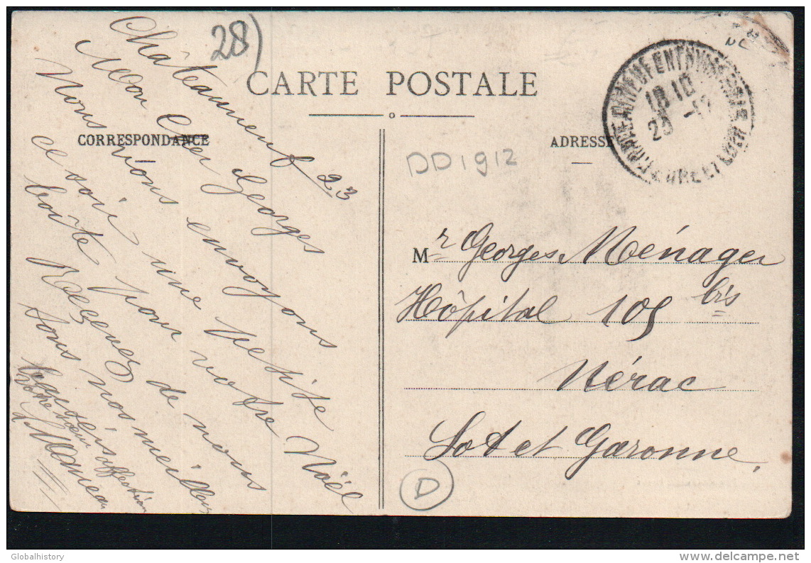 DD1912  FRANCE CHATEAUNEUF EN THIMRTAIS CARREFOUR DE L'HOTEL DE VILLE   POSTCARD - Châteauneuf
