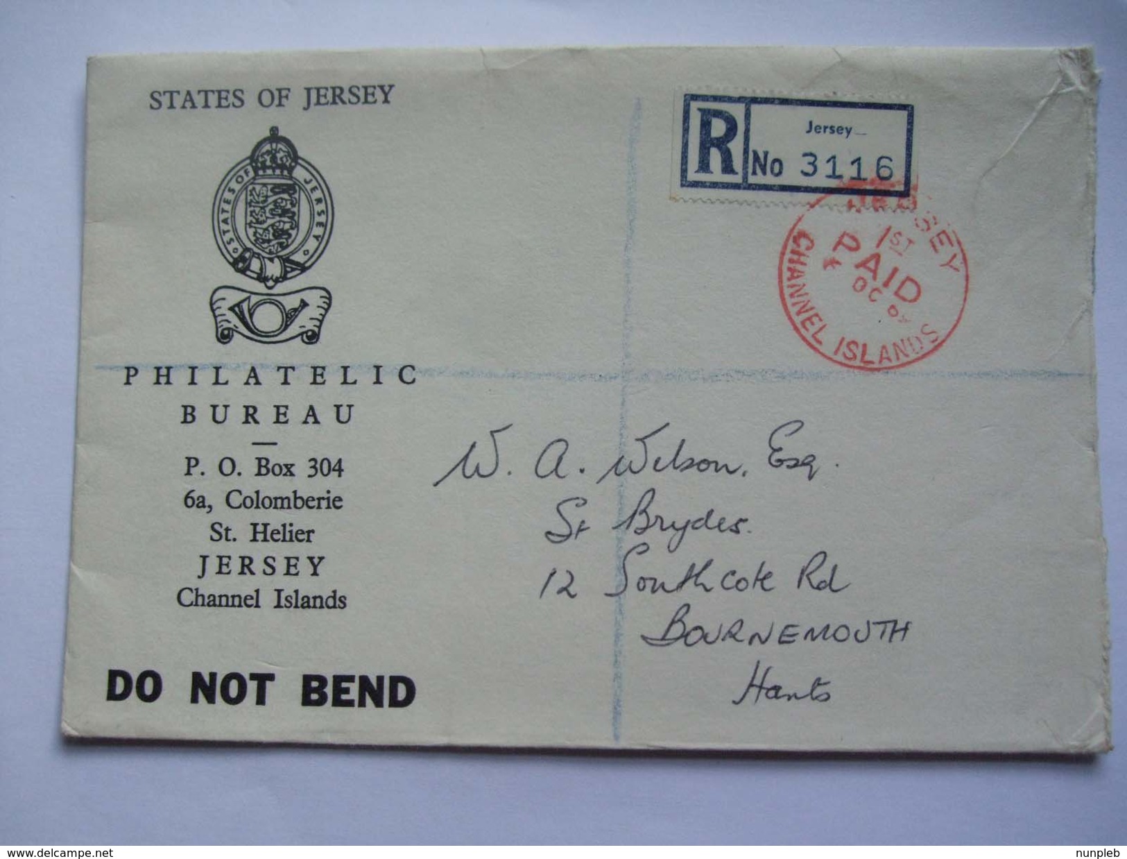 JERSEY - Philatelic Bureau Registered Cover To England With Meter Mark - Jersey