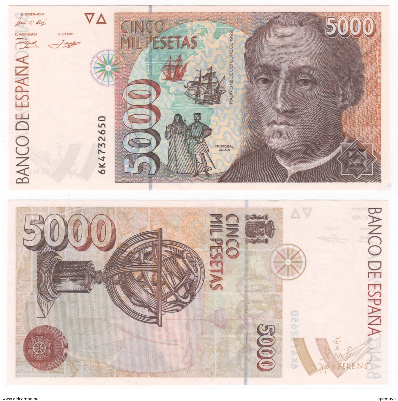 Spain, 5000 Pesetas 1992. UNC. - [ 4] 1975-… : Juan Carlos I