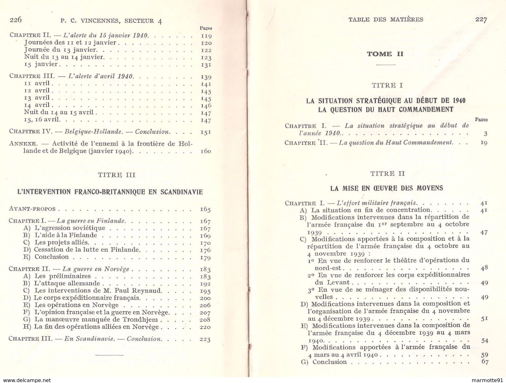 P.C. VINCENNES SECTEUR 4 HISTOIRE 1939 1940 ARMEE FRANCAISE ETAT MAJOR DROLE DE GUERRE  BLITZKRIEG - 1939-45