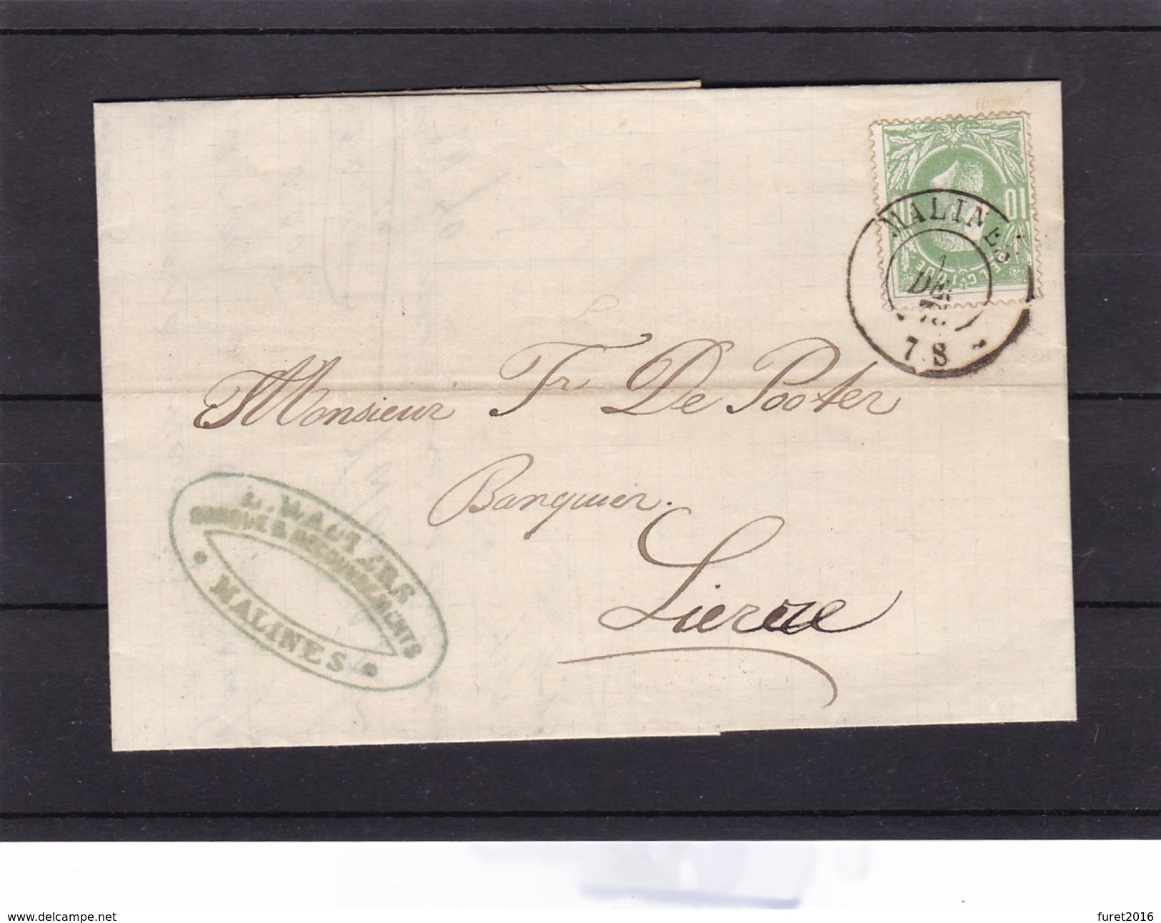 N° 30 / Lettre (lac ) De MALINES Double Cercle - 1869-1883 Léopold II