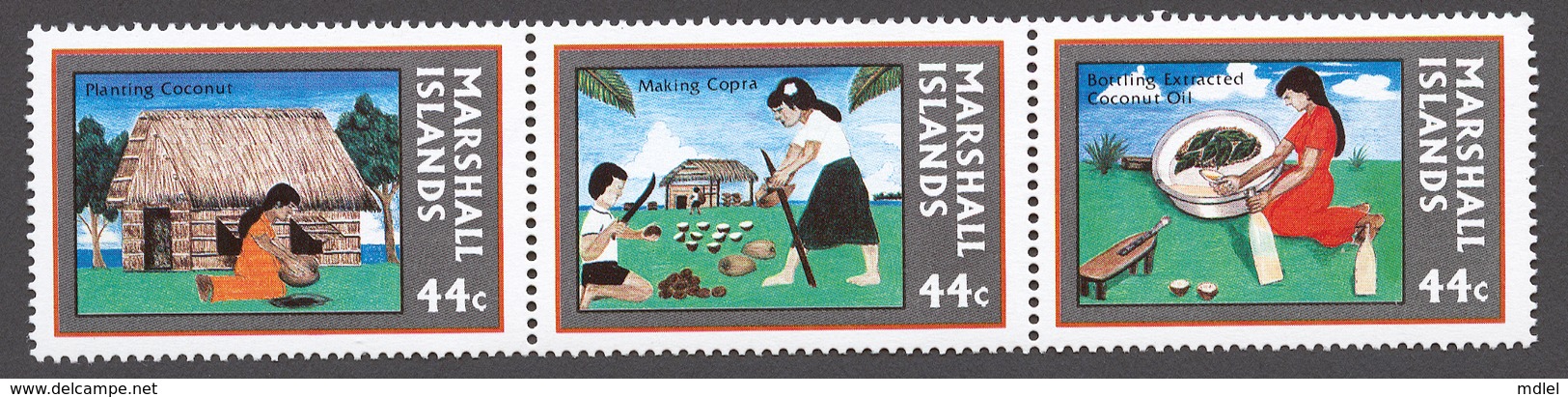 Marshall Islands 1987 Mi# 139-41** COPRA INDUSTRY - Marshall Islands