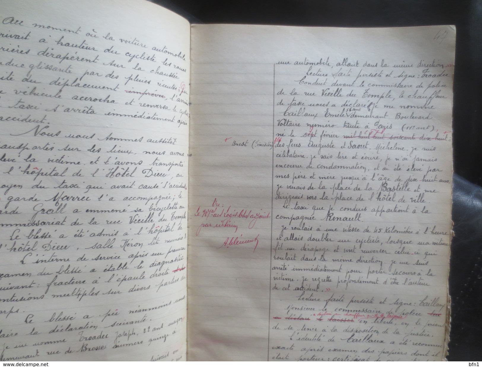 CAHIER D'INSTRUCTION DU GARDE MARREC VICTOR DE LA LEGION DE LA GARDE REPUBLICAINE - 1937- 1940- VOIR PHOTOS