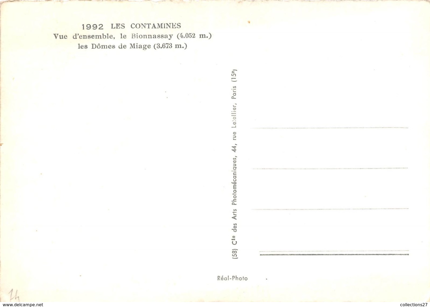 74-LES-CONTAMINES-VUE D'ENSEMBLE, LE BIONNASSY , LES DÔMES DE MIAGE - Les Contamines-Montjoie