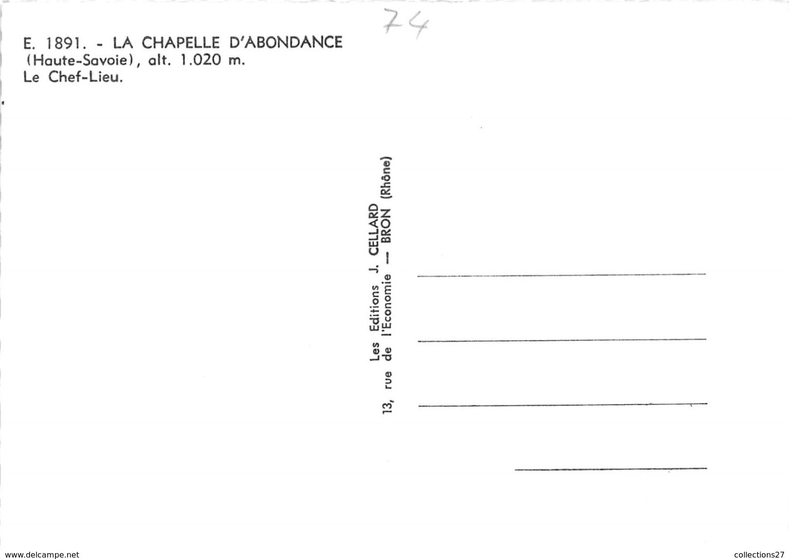 74-LA CHAPELLE D'ABONDANCE- LE CHEF-LIEU - La Chapelle-d'Abondance