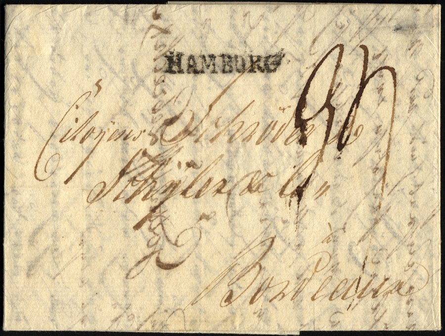 HAMBURG 1798, HAMBURG, L1 Auf Forwarded-Brief Nach Stettin über Hamburg Nach Bordeaux, Agent.: Biacone & Lohmann, Pracht - Other & Unclassified