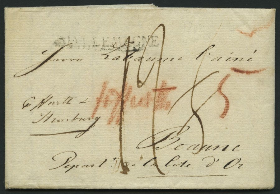 HAMBURG VORPHILA 1802, D`ALLEMAGNE, L1 Auf Brief Nach Beaune, Pracht - Otros & Sin Clasificación