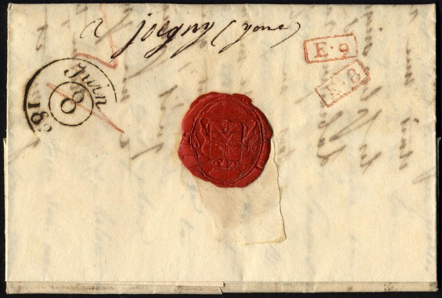 HAMBURG - GRENZÜBERGANGSSTEMPEL 1820, PS PS, R1 Auf Brief Von Hamburg (L2 T.T.R.4 HAMBOURG) Nach Paris, Diverse Weitere - Prephilately