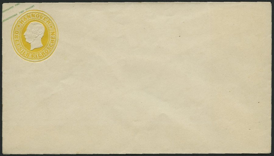 HANNOVER U 4AND BRIEF, 1857, 3 Sgr. Gelb, Neudruck, Feinst (rückseitige Haftstelle), Mi. 125.- - Hanovre