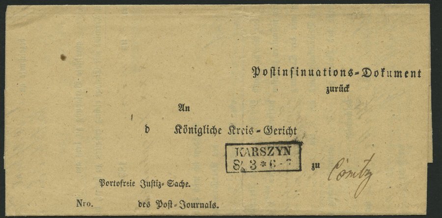 PREUSSEN KARSZYN, 4 Verschiedene Belege Von 1863-69, Dabei 3x Krone-Posthornstempel, Pracht - Other & Unclassified