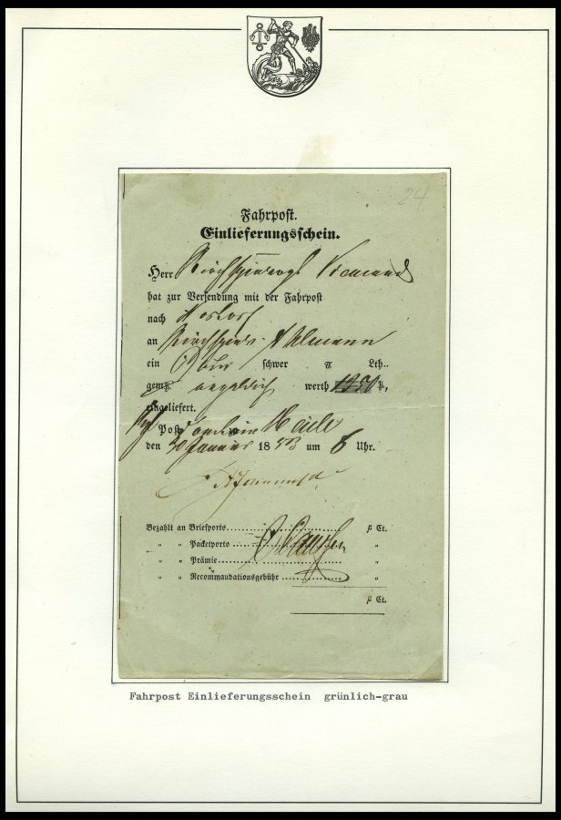 SCHLESWIG-HOLSTEIN HEIDE, 1809-83, Interessante Spezialsammlung Von 65 Postscheinen, Dabei Arge S.H.-Nr. 7, 10, 12, 13, - Schleswig-Holstein