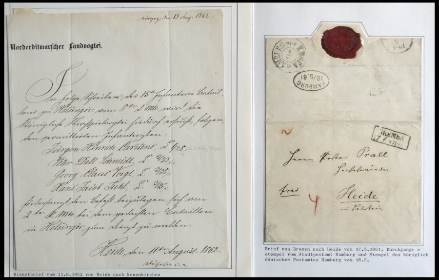 SCHLESWIG-HOLSTEIN HEIDE, K1 Und K2, Sammlung Von 25 Sauberen Markenlosen Belegen Von Ca.1857-1868, Pracht - Schleswig-Holstein