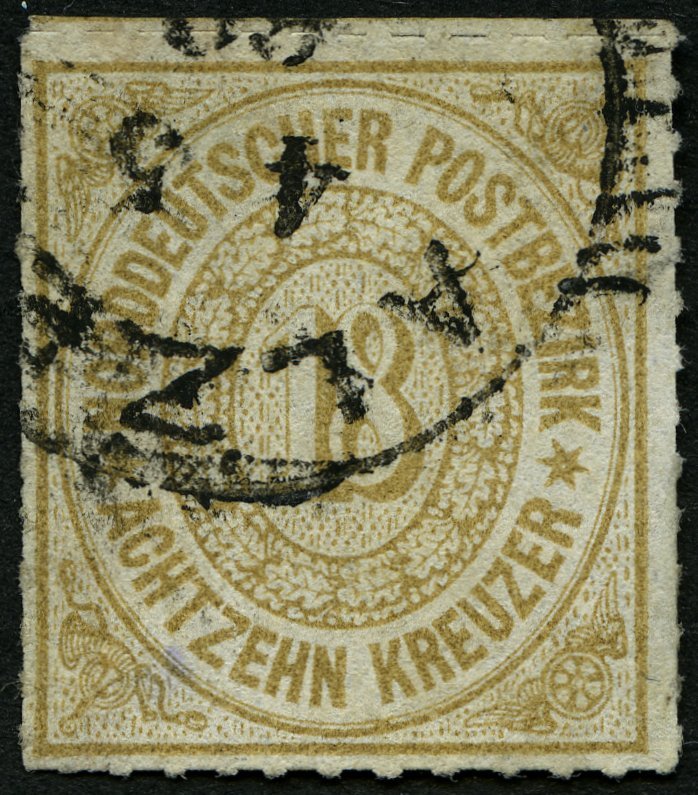 NDP 11 O, 1868, 18 Kr. Olivbraun, Pracht, Mi. 80.- - Sonstige & Ohne Zuordnung