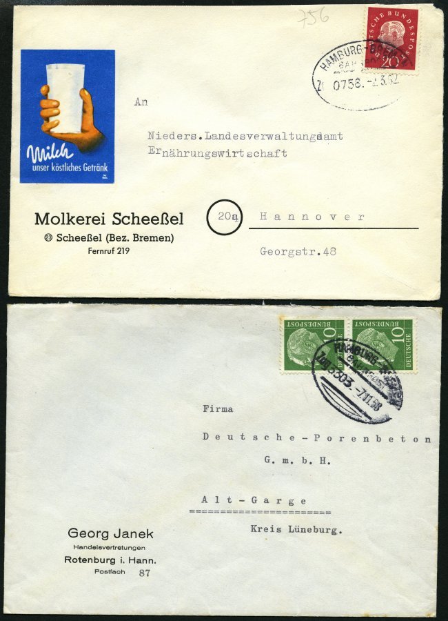 BAHNPOST Hamburg-Bremen (verschiedene Züge Und Typen), 1898-1958, 9 Belege Feinst/Pracht - Franking Machines (EMA)