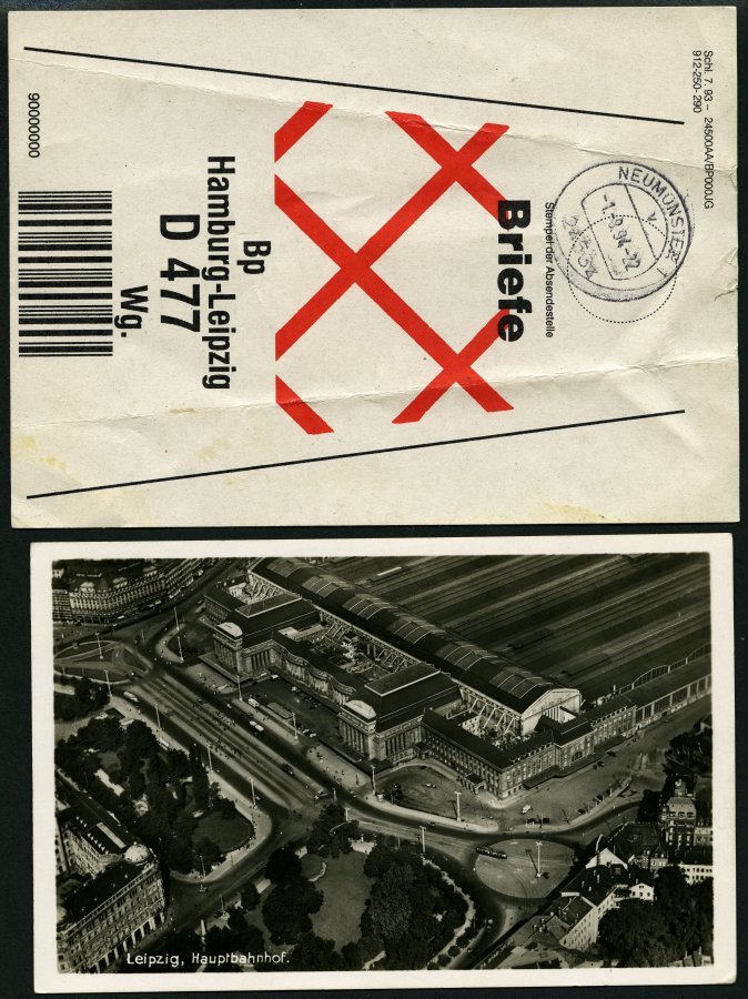 BAHNPOST Hamburg-Leipzig (Zug 151,476 (8x) Und 477), 1925 Und 1991/2, 10 Belege Und Eine Beutelfahne, Fast Nur Pracht - Franking Machines (EMA)