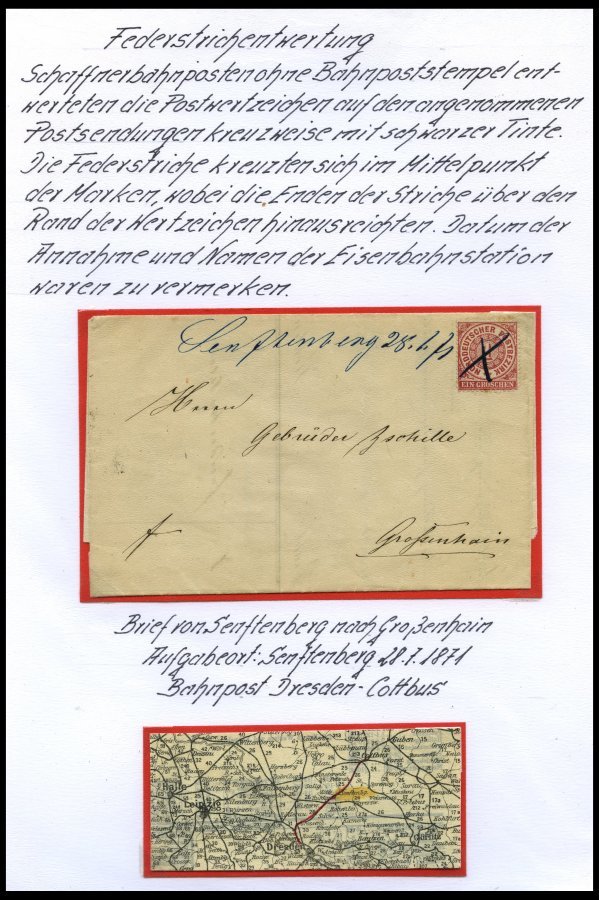 BAHNPOST Bahnpost Mit Federstrichentwertung, 9 Verschiedene Belege Von Ca. 1871-1883, Meist Pracht - Franking Machines (EMA)