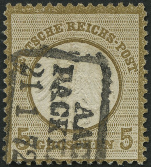 Dt. Reich 6 O, 1872, 5 Gr. Ockerbraun Mit Preußischem Packkammerstempel AACHEN PACKKAMMER, R!, Seltene Zufallsentwertung - Usados