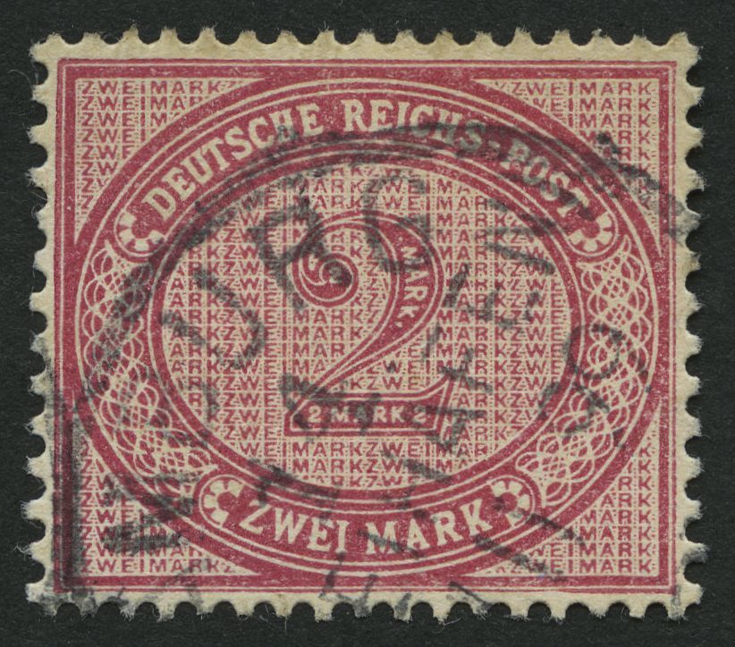 Dt. Reich 37f O, 1899, 2 M. Lilakarmin, Pracht, Gepr. Wiegand, Mi. 50.- - Other & Unclassified