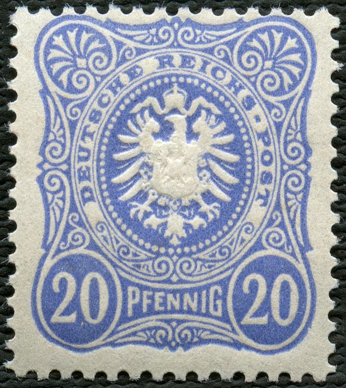 Dt. Reich 42ba **, 1885, 20 Pf. Lebhaftultramarin, Postfrisch, Pracht, Attestkopie Wiegand Eines Ehemaligen Viererblocks - Altri & Non Classificati