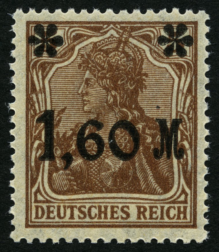 Dt. Reich 154IIb **, 1921, 1.60 M. Auf 5 Pf. Braun, Stumpfer Aufdruck, Pracht, Gepr. Winkler, Mi. 1200.- - Used Stamps