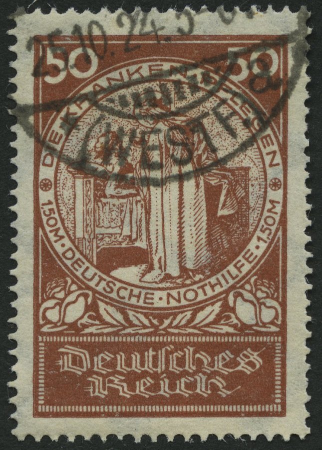 Dt. Reich 354 O, 1924, 25 Pf. Nothilfe, Normale Zähnung, Pracht, Mi. 85.- - Usados