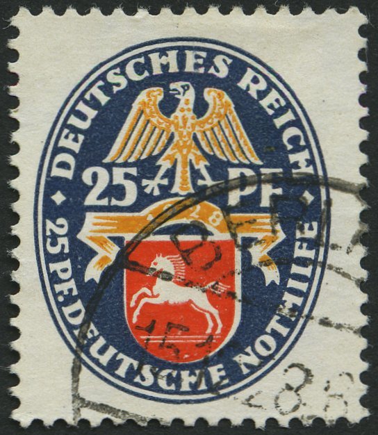 Dt. Reich 428Y O, 1928, 25 Pf. Nothilfe, Wz. Liegend, Pracht, Mi. 65.- - Usados