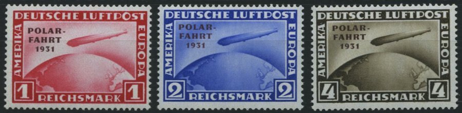Dt. Reich 456-58 **, 1931, Polarfahrt, Postfrischer Prachtsatz, Gepr. Bühler Und Fotoattest H.D. Schlegel, Mi. 4000.- - Usados