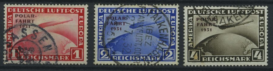 Dt. Reich 456-58 O, 1931 Polarfahrt, Satz Feinst, 4 RM Gepr. Schlegel, Mi. 1300.- - Usados