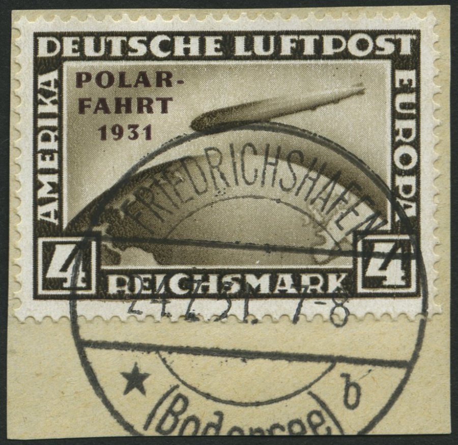 Dt. Reich 458 BrfStk, 1931, 4 RM Polarfahrt, Prachtbriefstück, Gepr. Schlegel, Mi. (900.-) - Usados