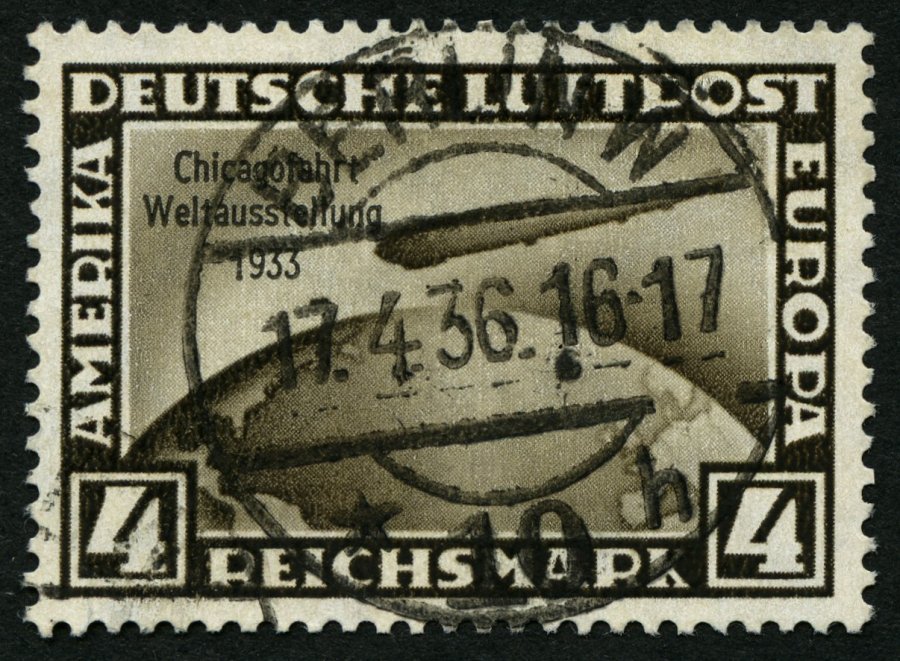 Dt. Reich 498 O, 1933, 4 RM Chicagofahrt, Pracht, Mi. 250.- - Other & Unclassified