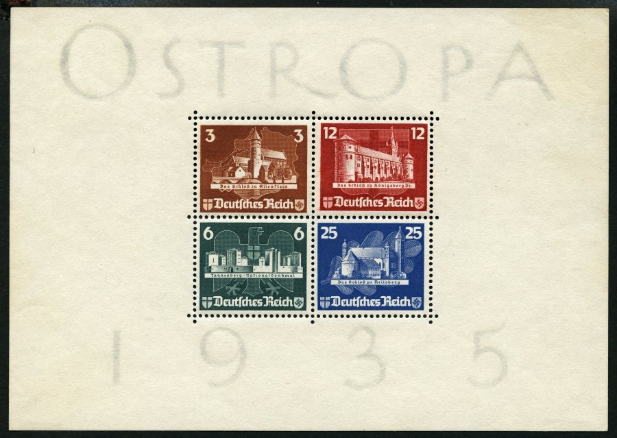 Dt. Reich Bl. 3 (*), 1935, Block OSTROPA, Ohne Gummi, Perforation Etwas Gestaucht, Feinst, Mi. 1100.- - Otros & Sin Clasificación