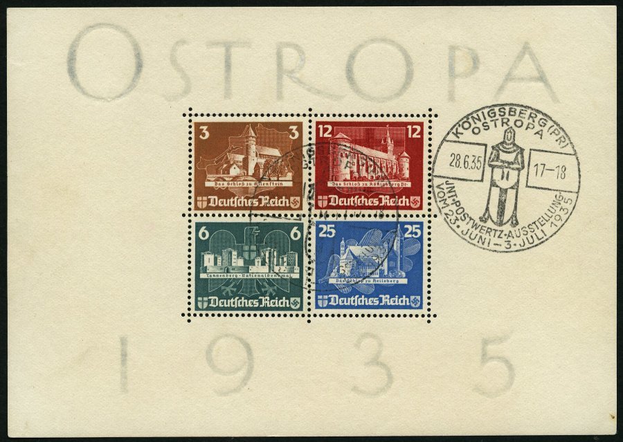 Dt. Reich Bl. 3 O, 1935, Block OSTROPA, Sonderstempel, Pracht, Mi. 1100.- - Other & Unclassified