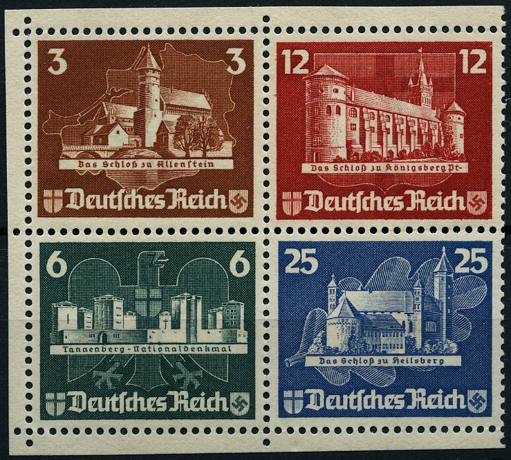 Dt. Reich 576-79 (*), 1935, Herzstück OSTROPA, Ohne Gummi, Pracht, Mi. (180.-) - Otros & Sin Clasificación