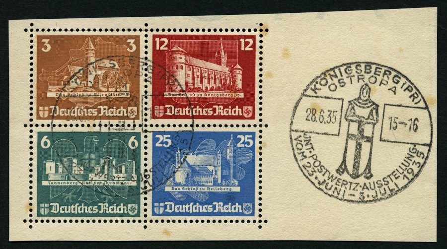 Dt. Reich 576-79 O, 1935, Herzstück Ostropa-Block Mit Sonderstempel, Feinst (etwas Stockig) - Otros & Sin Clasificación