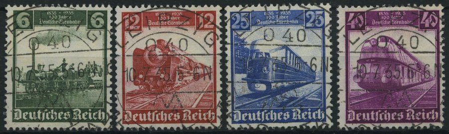 Dt. Reich 580-83 O, 1935, 100 Jahre Eisenbahn Mit Zentrischen Ersttagsstempeln, Prachtsatz - Otros & Sin Clasificación