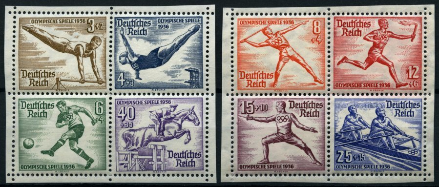 Dt. Reich 624-31 **, 1936, Olympische Spiele, 2 Herzstücke, Pracht, Mi. (80.-) - Otros & Sin Clasificación